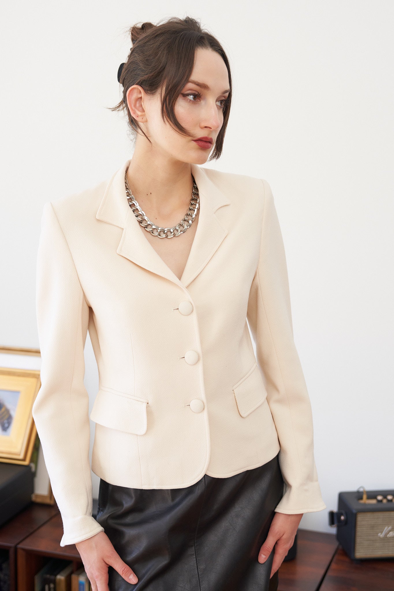 Vintage 60s Cream Cropped Blazer