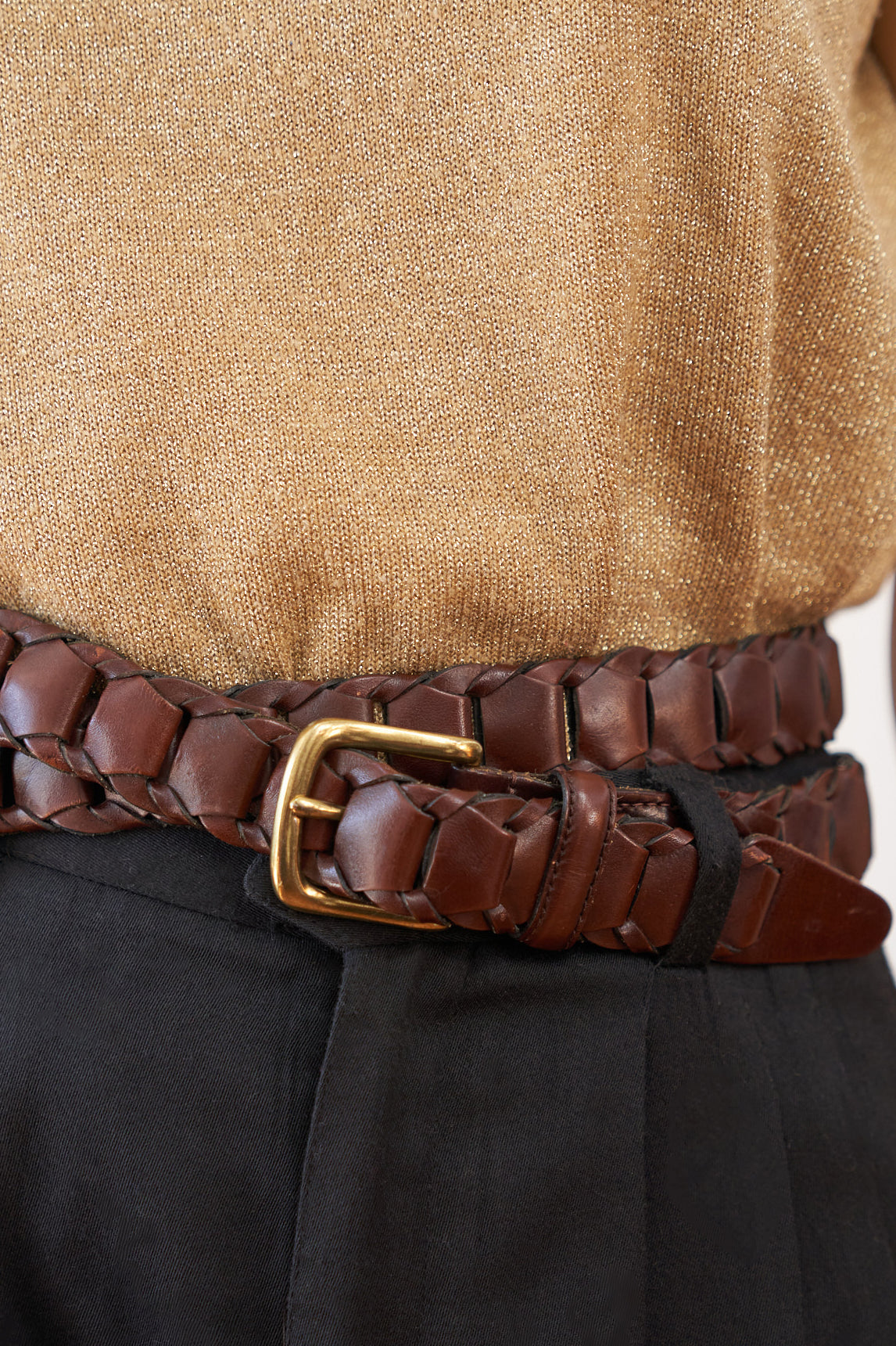 Vintage Leather Braided Belt