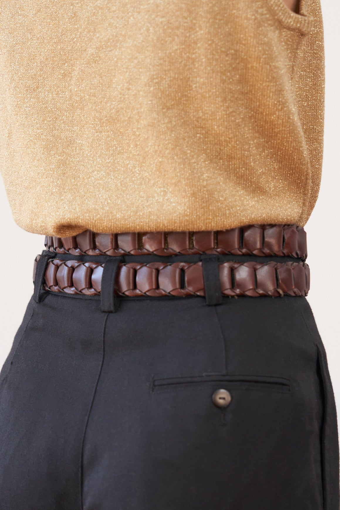 Vintage Leather Braided Belt