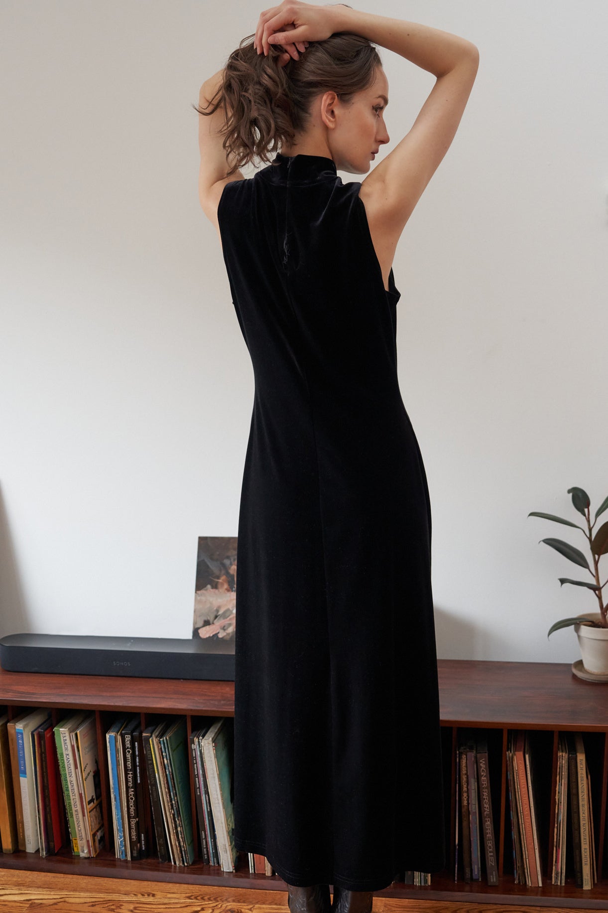 90s maxi dress 1990's Velvet Mock Neck Maxi Dress – As You Are Vintage